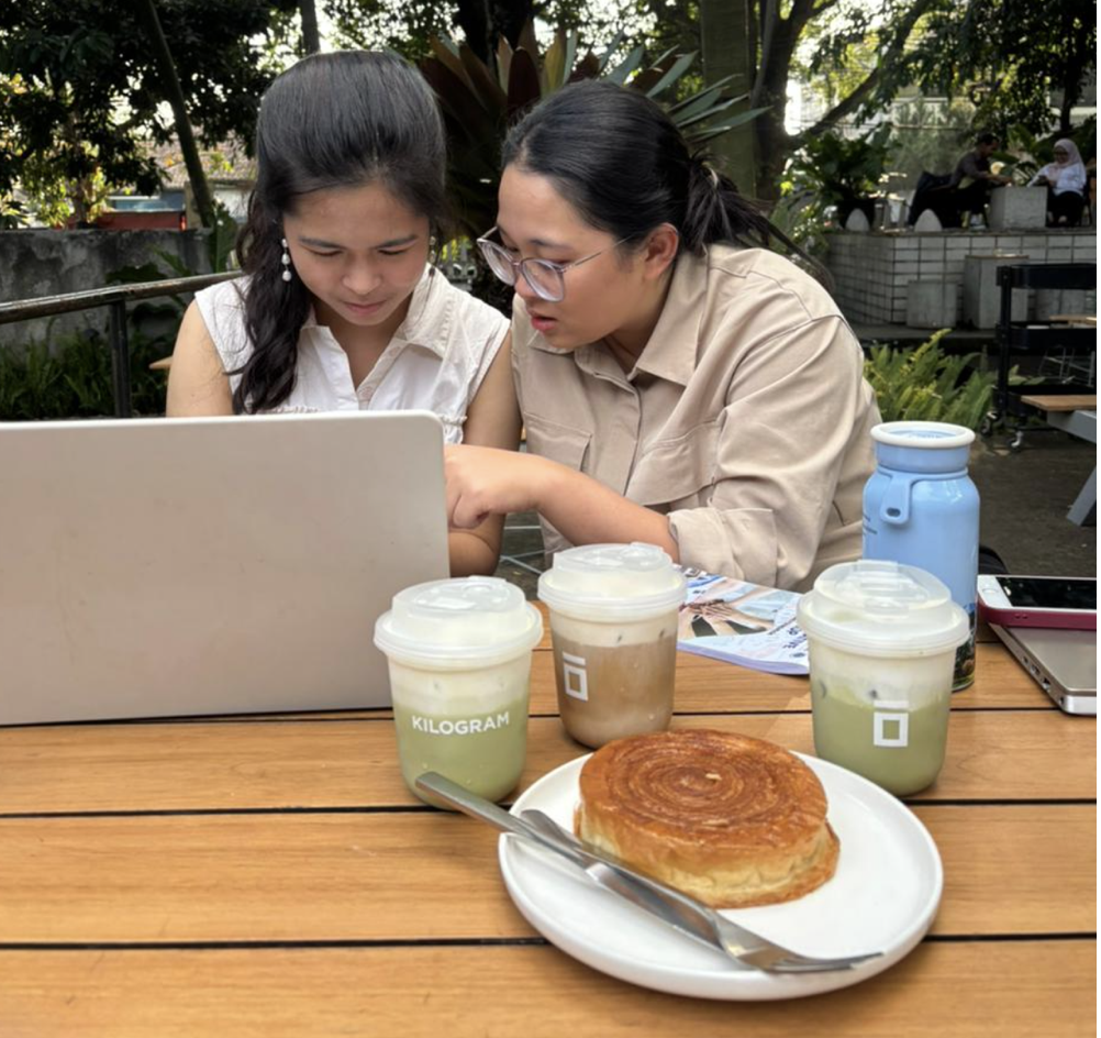 students at work